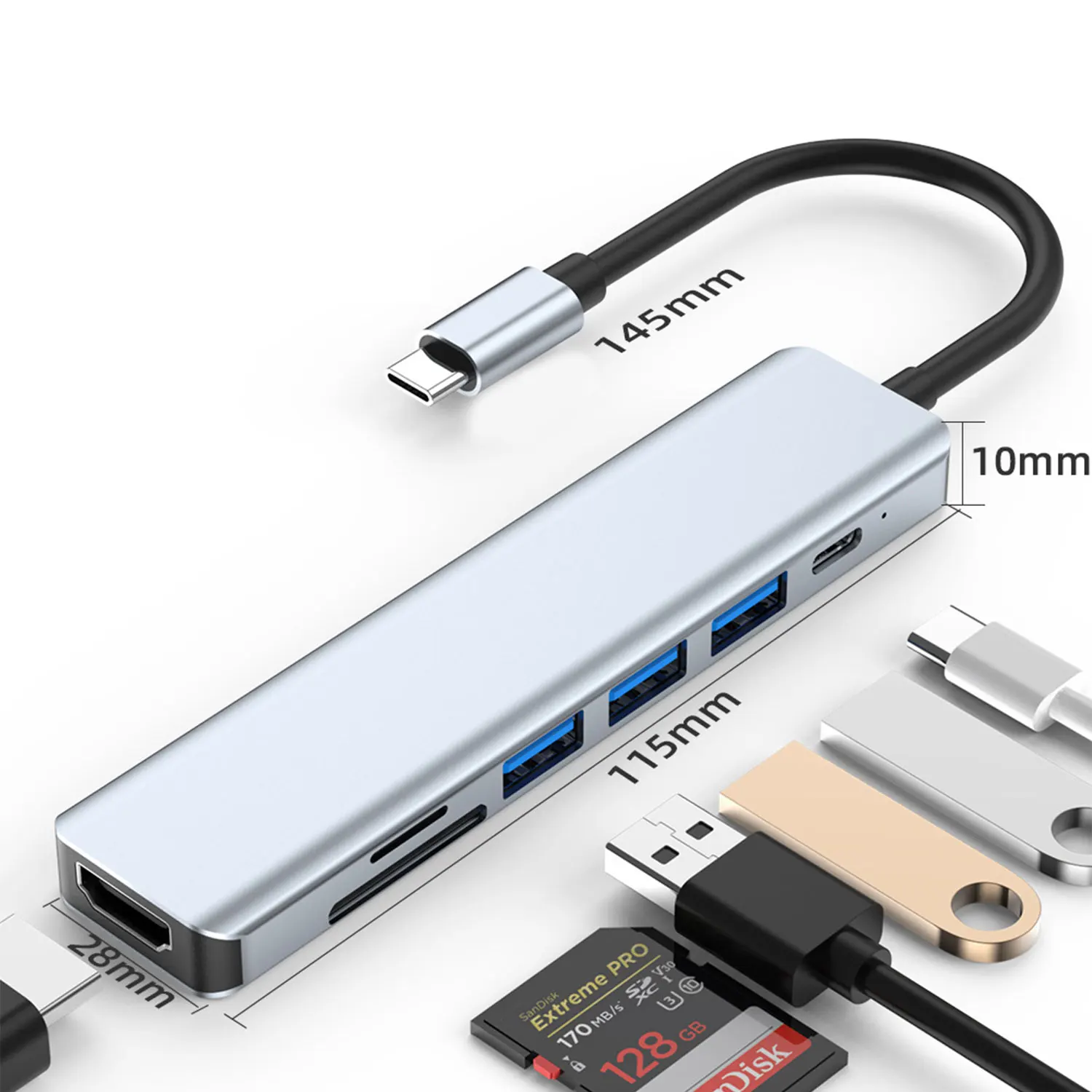 

2021 New HDMI-compatible Charging Laptop USB Type C Hub Dock