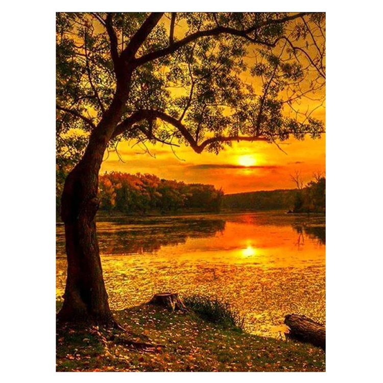 

Riverside Landscape Diamond Painting Tree Full Drill Painting Art Wall Canvas 5d DIY Diamond Painting Kits
