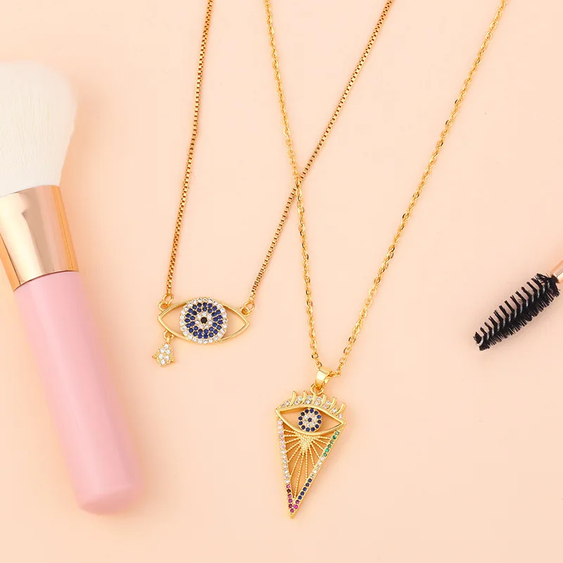 

Wjholesale Gold Plated Necklace Copper Zircon Necklace Chain Crystal Personalized Necklace