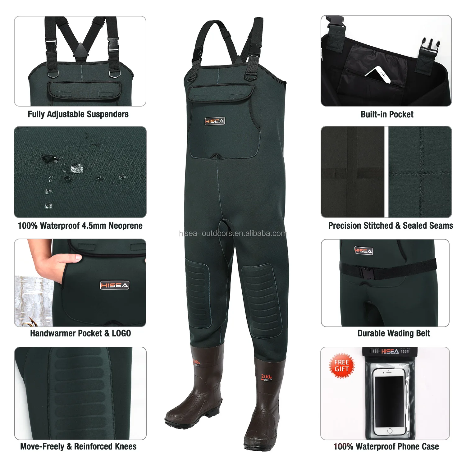 TIDEWE Neoprene Chest Waders Bootfoot For Fishing