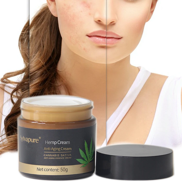 

Natural Cosmetics CBD Hemp Face Cream Relieve Skin Aging Moisturizer, Milk white