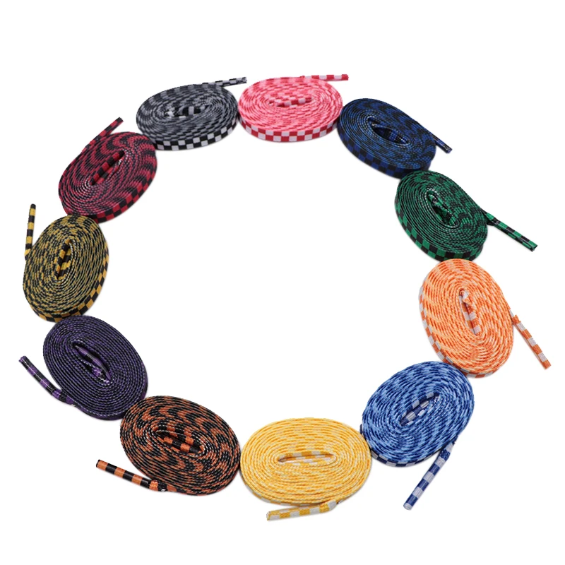 

Weiou 11 Colors Sublimation Printing Shoelaces Two Tone Checked Printed Laces