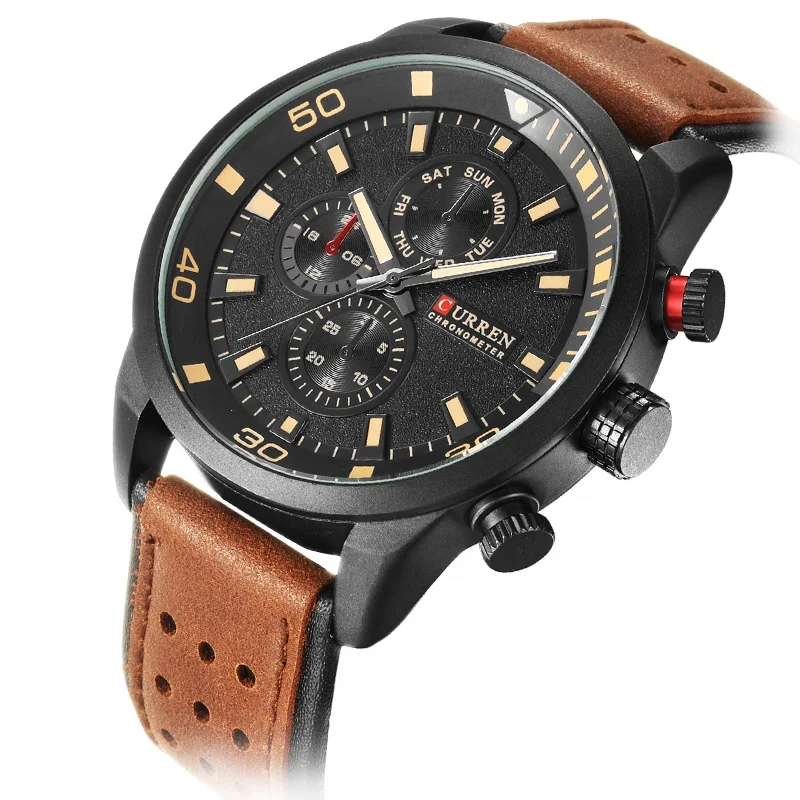 

CURREN Watch 8250 Hot High Genuine Leather Waterproof Watches Men Wrist Luxury Quartz Military Wristwatches Relogio Masculino, According to reality