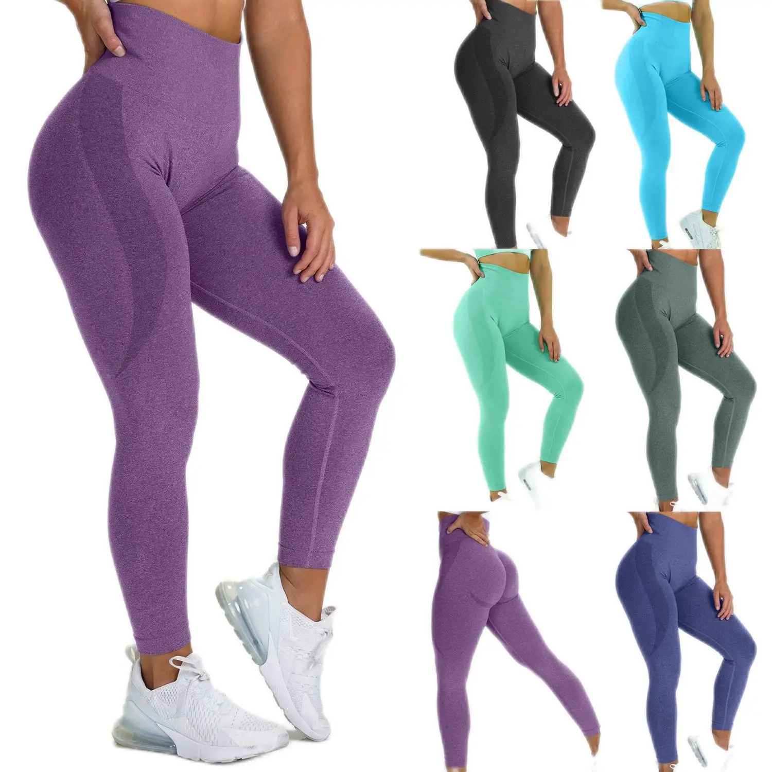 

Yoga Pants Seamless Leggings Workout Sportswear High Waist Push Up Leggins Sport Women Squat Proof Gym Running Tights RS01044