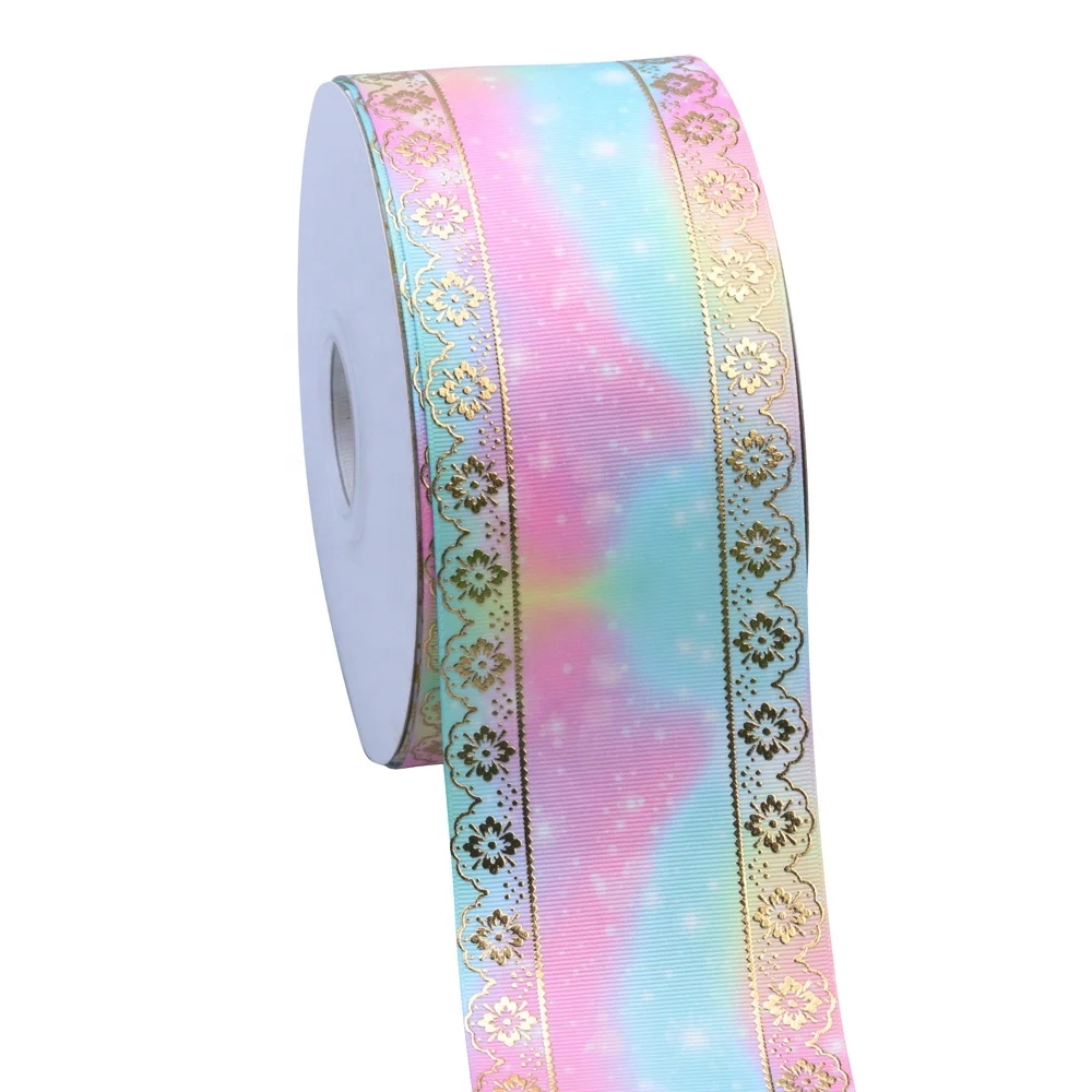 

3 inch 75mm foil hologram ribbon for handmade bows crafts accept customized design, 196 color to choose