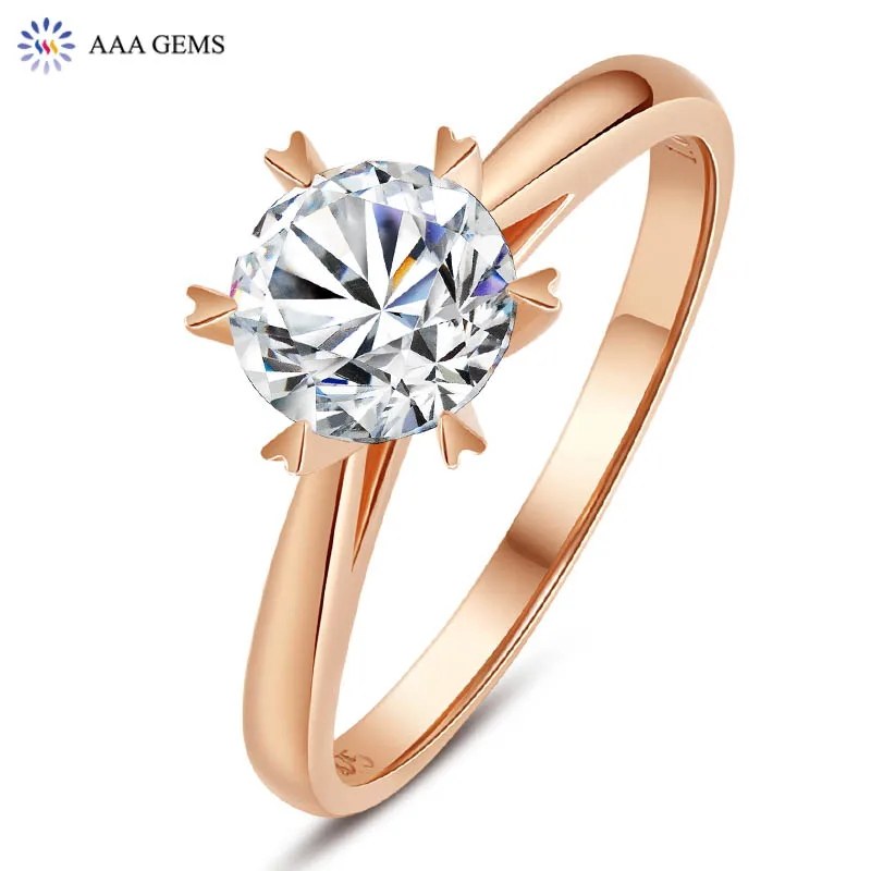 

AAA Gems New Arrival Wedding Band Engagement Solitare Diamond Ring Round Moissanite Ring, Picture shows