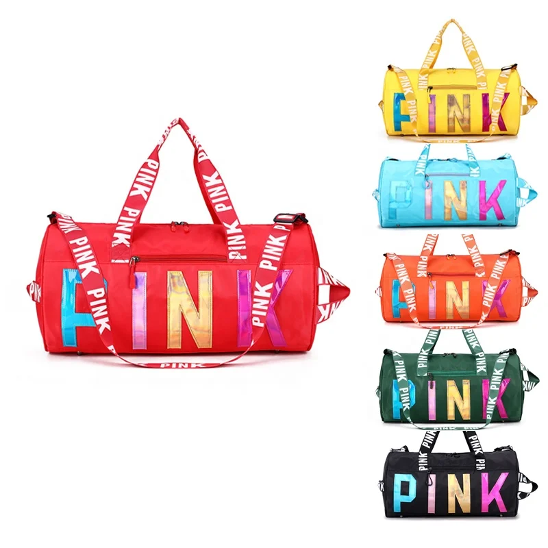 

Trending Desiger Custom Logo Foldable Sport Bag The Night Pink Tote Duffle Bag, Purple, blue, black, gray, pink