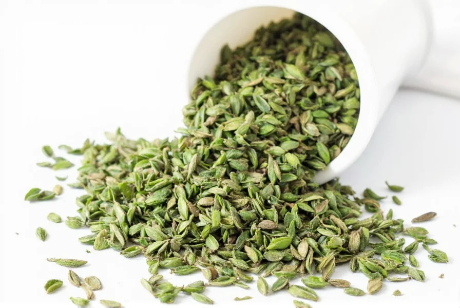 Spice rack with various herbs including thyme
