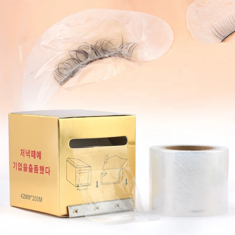 

1box Disposable Eyelashes cling film Wholesale Eyelash Clear Plastic Wrap Professional False Eyelashes film Makeup tool, Transparent