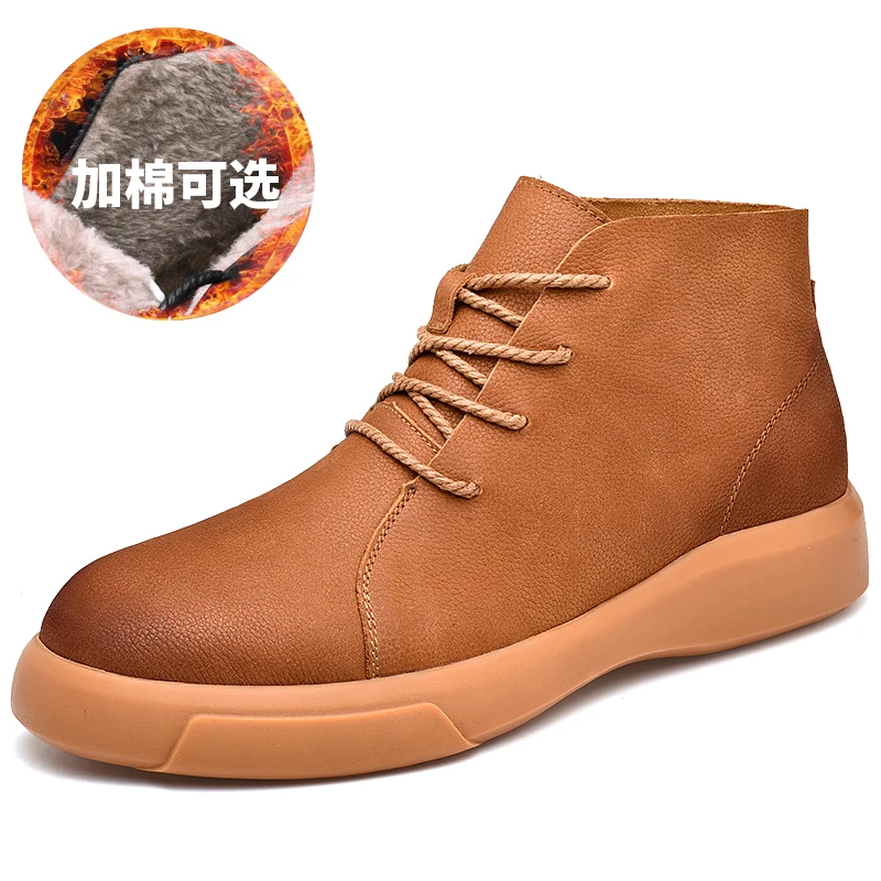

Fashion Mens Winter warm Snow Ankle Chelsea Boots High Top botas hombre Casual Shoes Men Leather Shoes Footwear with big size, Black, white, red or customized