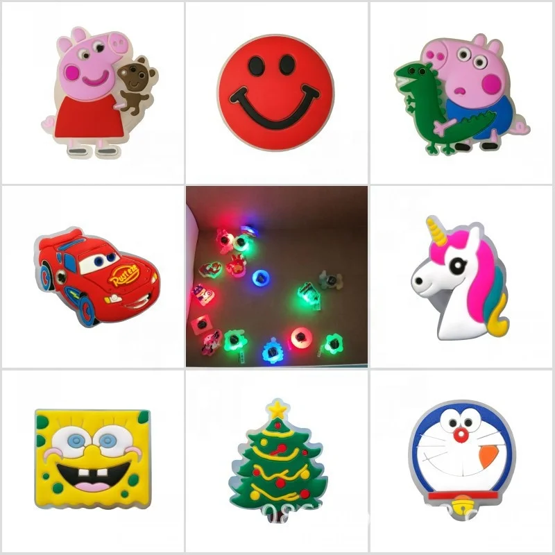 

New LED light shoes flower shoes buckle beach garden shoes charm accessories glowing charm, Customized