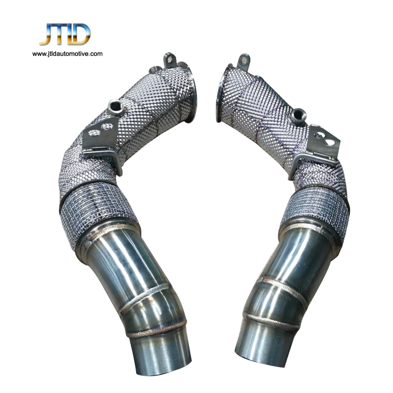 

JTLD Performance Car Exhaust Stainless Steel Catless Downpipe with Heat Shield for BMW F10 M5 Exhaust Down Pipes