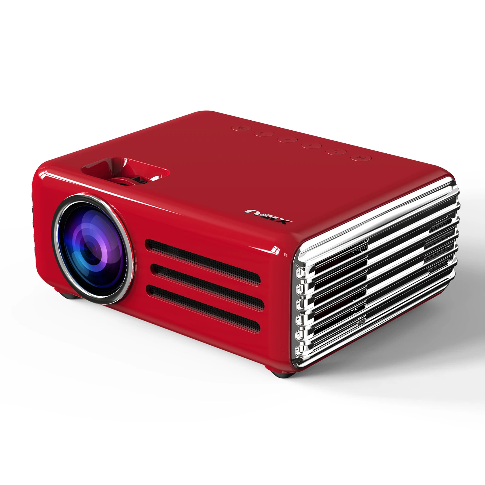 

Factory direct sale cheap outdoor mini HD projector 8000 high lumen native 1080P 4k projector LCD movie projector with wifi / BT, Red/black/white