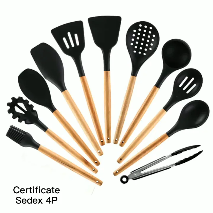 12 Pcs Kitchen Silicone Cooking Utensil Set Heat Resistant Silicone