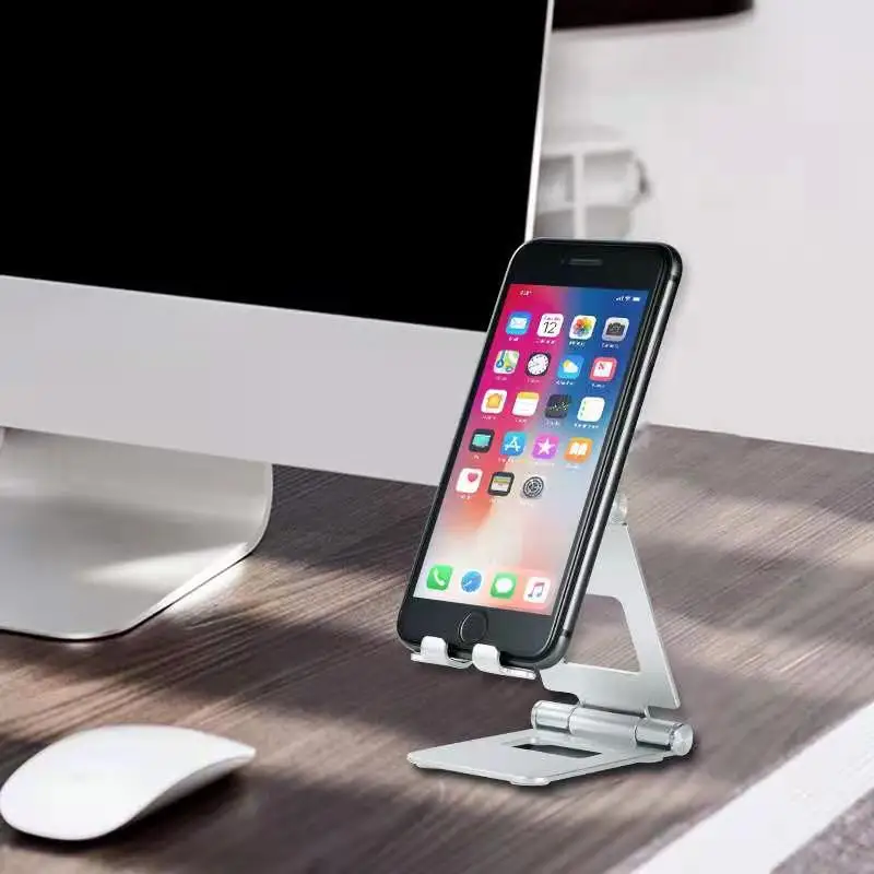 

metal adjastable tablet and smartphone holder stand for desk with multiple angle viewing