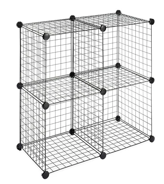 Metal Storage Cubes - Stackable Interlocking Wire Shelves
