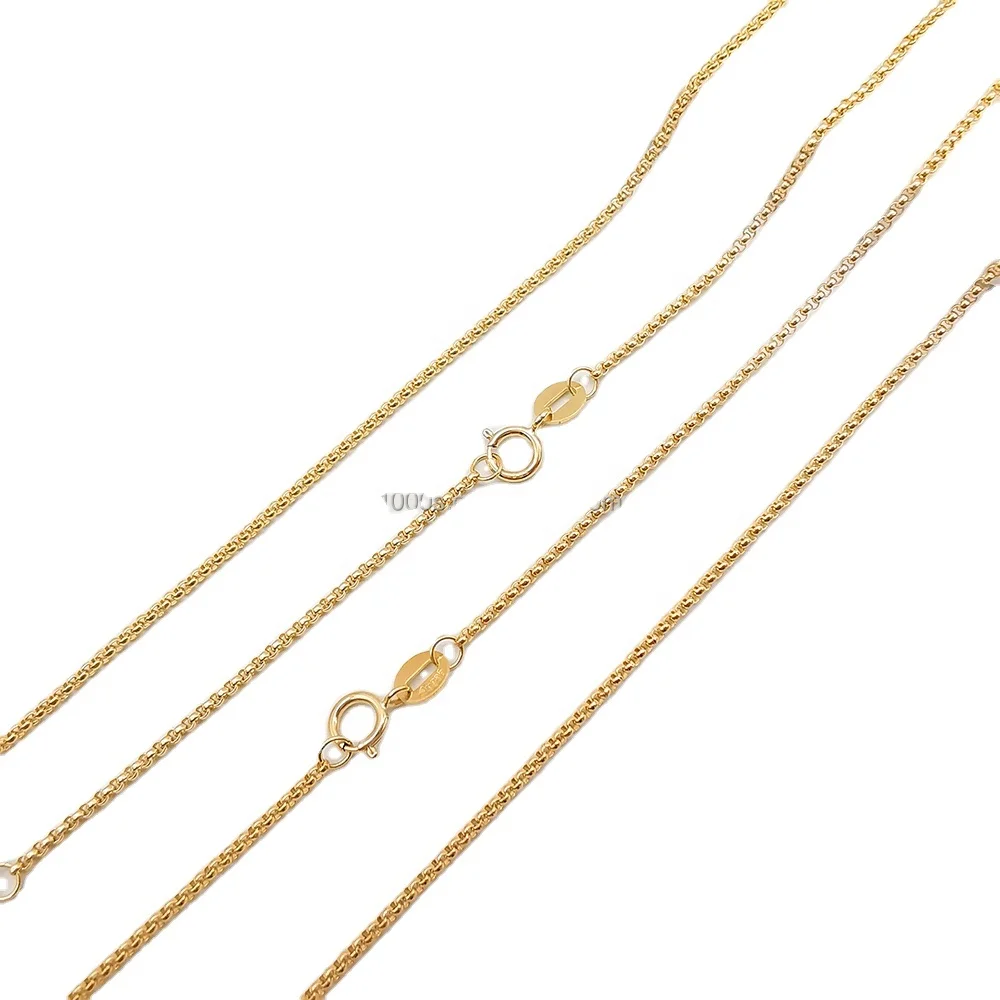 

14k Gold Rolo Chain Wholesale Fine Jewelry 14k Yellow Gold Necklace Rolo Chain Special Style Real Gold Chains Necklace