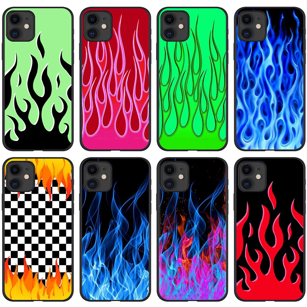

Amazon's Hot Blue and Green Fire Logo Protected Phone Case Soft TPU Cover for iPhone12, Customised