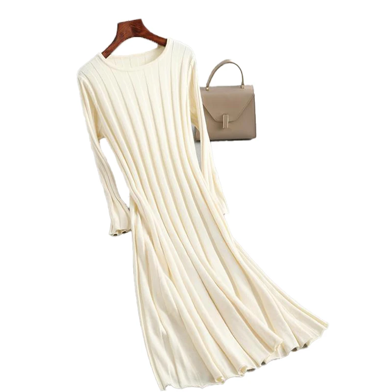 

Autumn clothes for women pit style Vestidos maxi elegant women dresses pleated maxi dress ladies