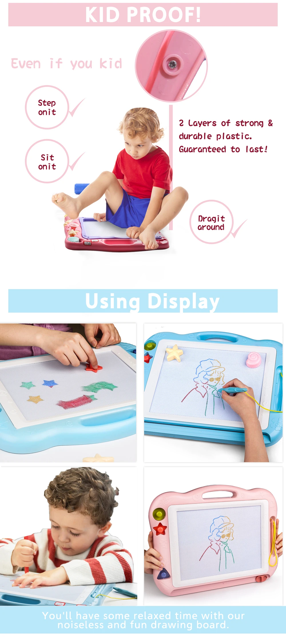 17 inch magnetic drawing board toddler