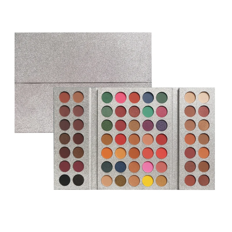 

62 colors of popular eyeshadow pan gold sliver with Customer Private Lable in stock