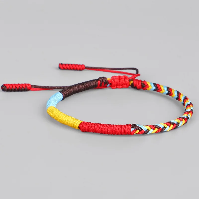 

Woven Rope Knots String Bracelets Traditional Tibetan Buddhist Bracelet Handmade Lucky Bracelet For Women Men, As picture show