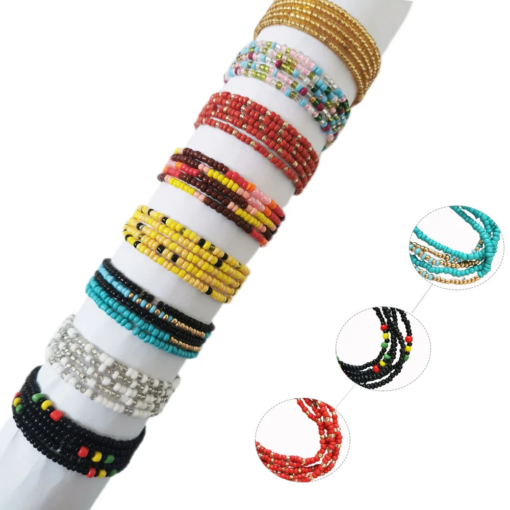 

In October 2021, 60 style waist beads were popular African Ghana Bohemian Multi Layer Chain Set Colored Seed Bead Waist Beads