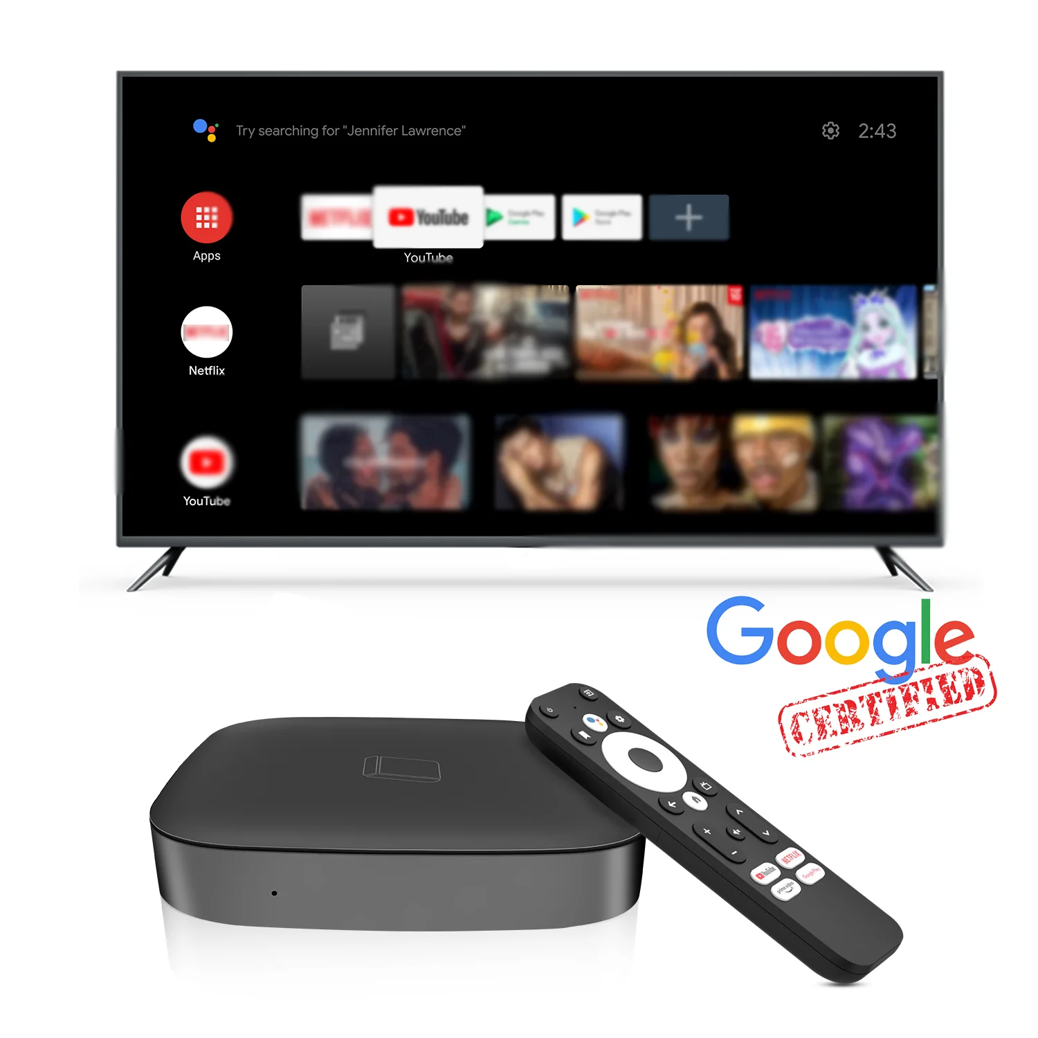 

Wholesale customization Amlogic S905Y4 HAKO Set Top Box AV1 Google Certification BT5.0 Smart 4K HD Android Tv Box