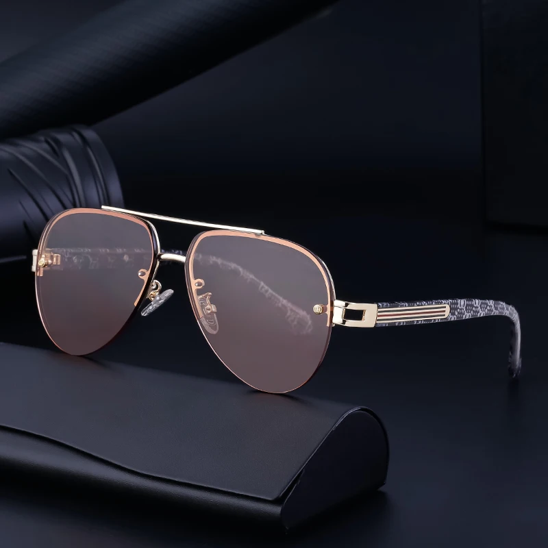 

Partagas Vintage Retro Designer Famous Luxury Brand Semi-Rimless Aviation Style UV400 Sun Glasses Shades Sunglasses for Men