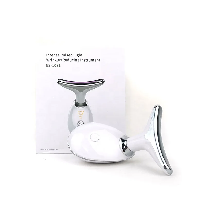 

Anti Wrinkle Ultrasonic Face Neck Massager Hot Cool Face Slim Ems Massager Microcurrent Machine Face Lift, White