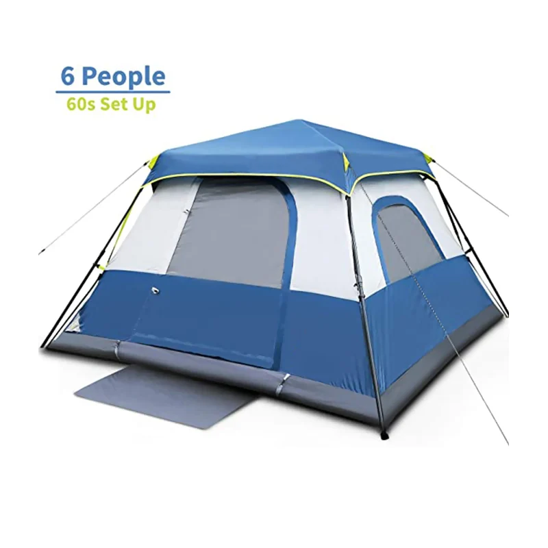 

hot sale large 3/4 person waterproof outdoor camping tent with Top Rainfly, Black/blue/green