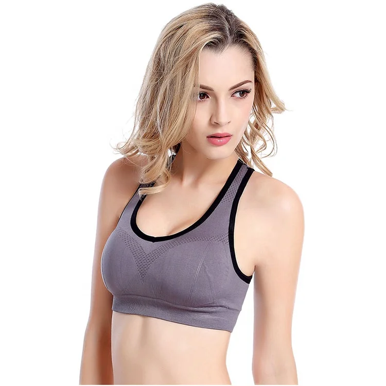 

Attractive Yoga Bra Sexy U-Neck Hollow Back Sport Bra Running Seamless Quick Drying Padded Yoga Bra Tops, Black, gray, sky blue, rose, orange