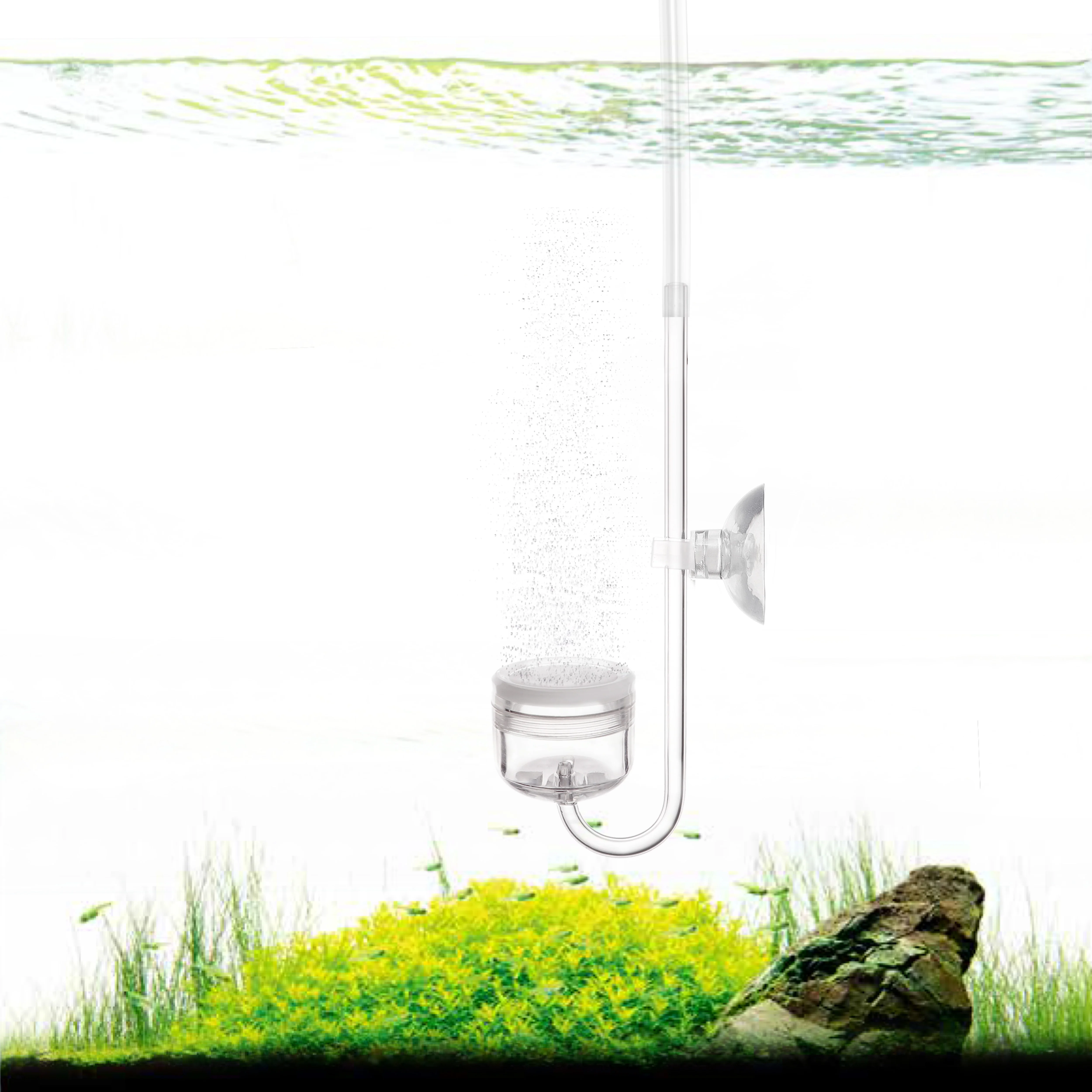 

UUIDEAR aquarium acrylic co2 diffuser atomizer with bubble counter, Transparent