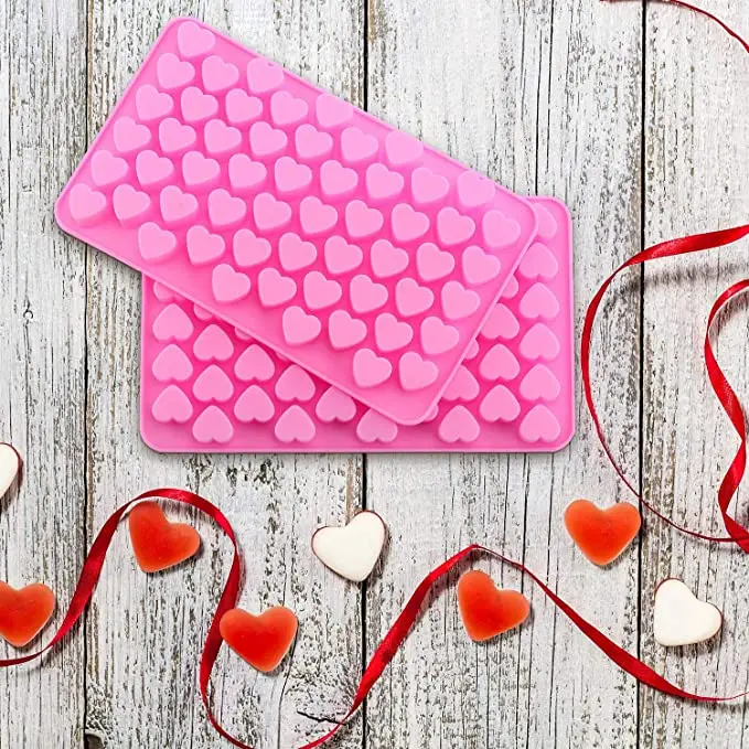 Heart Shape Silicone Chocolate Molds 55cavity Candy Gummy Molds Ice