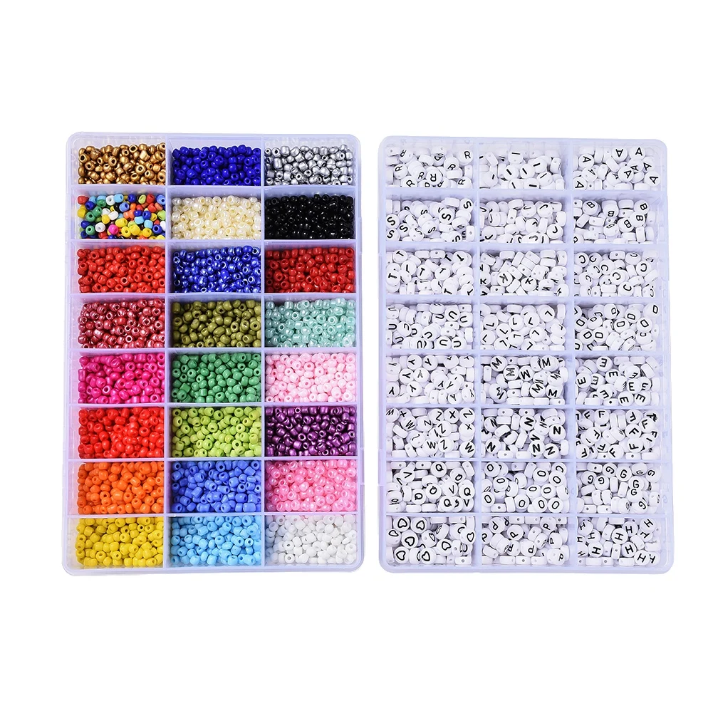

PandaHall Elastic Crystal Thread Glass Seed Beads DIY Jewelry Set Kits, Mixed color
