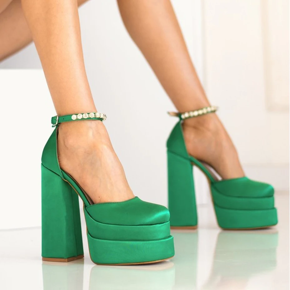 

Quick delivery platform high heel sandals buckle strap heels for women platform heels