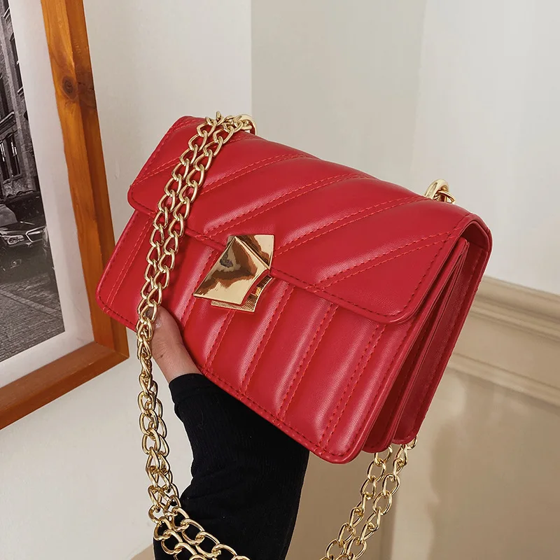 

2022 New spring embroidered line Diamond square bags fashion side bags for girls shoulder chain cross-body strap handbag, Gray,green,black,brown,burgundy,blue
