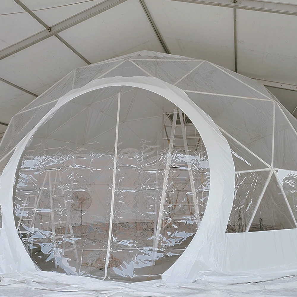Waterproof and fireproof clear geodesic dome tent for outdoor events