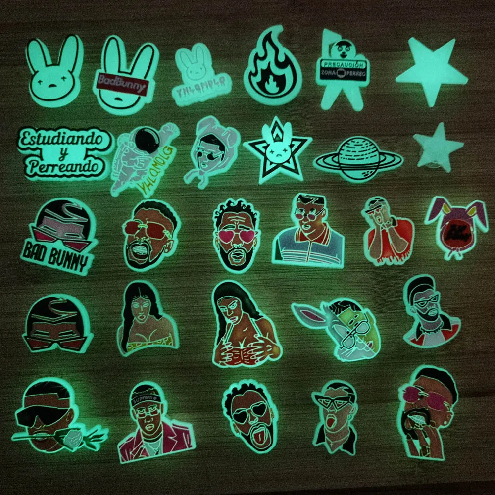 

Hot  rubber croc jibz designer bunny glowing shoe charm for crcc shoes, Custom