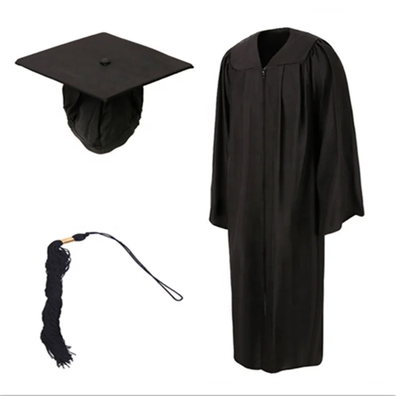 
Adult Black Graduation Cap Gown and Tassel 