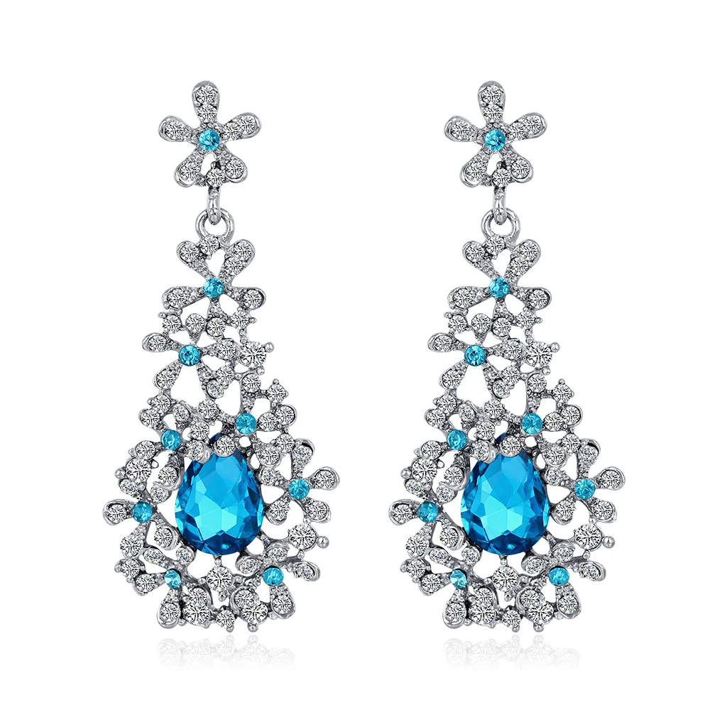 

DRE377 Fashion Teardrop Crystal Earrings Women Rhinestones Stud Earrings Jewelry