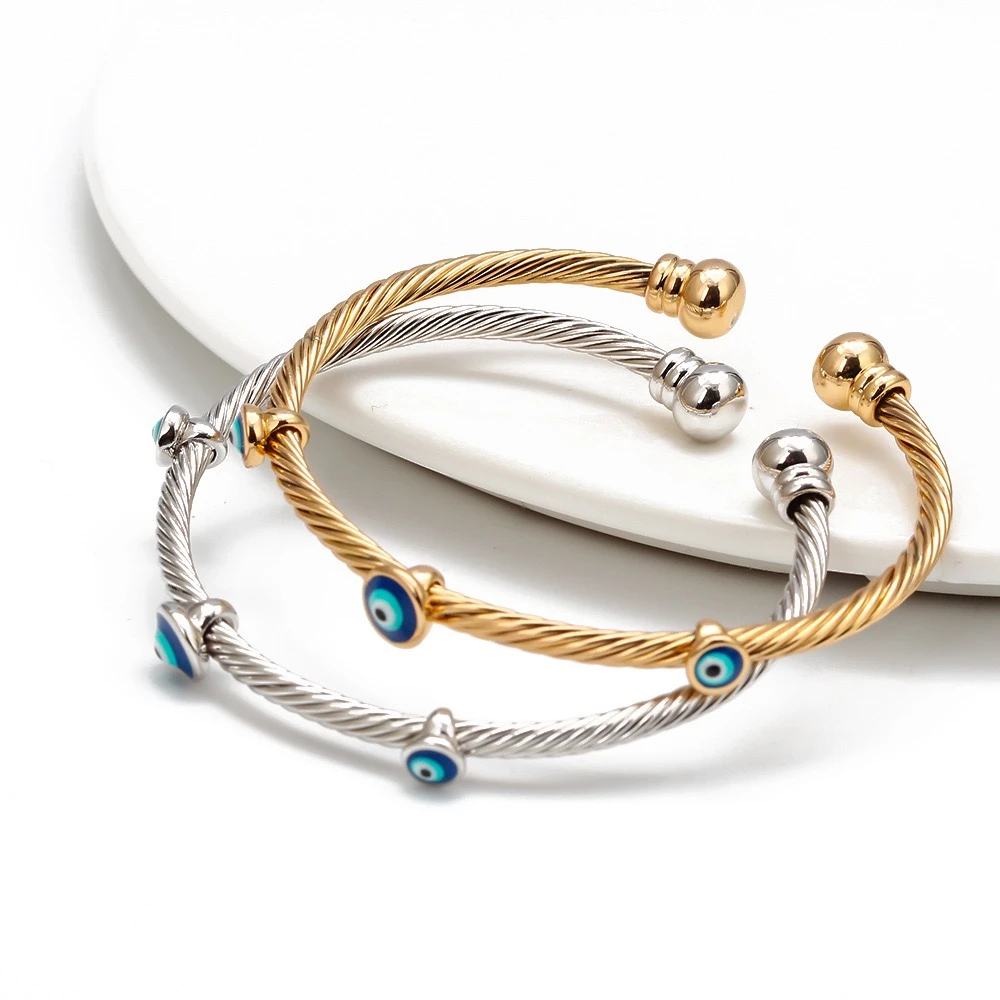 

Lucky Blue Eyes Bracelet Devil's Eye Open-End Bracelet