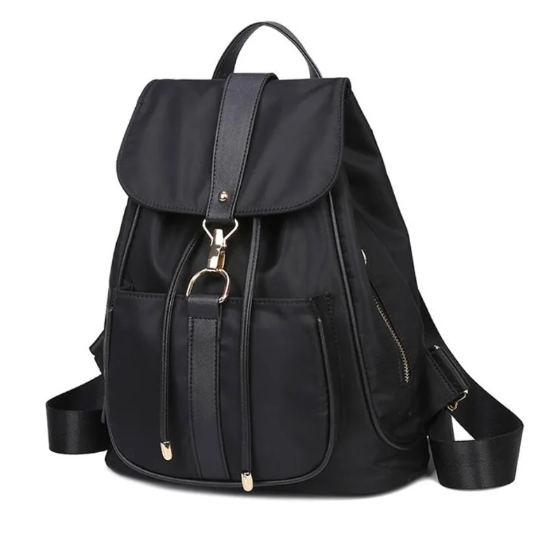 

Retro Black Shoulder Backpack PU Leather Bag Women Backpacks Mochila Feminina Rucksack School Bags for Teenagers