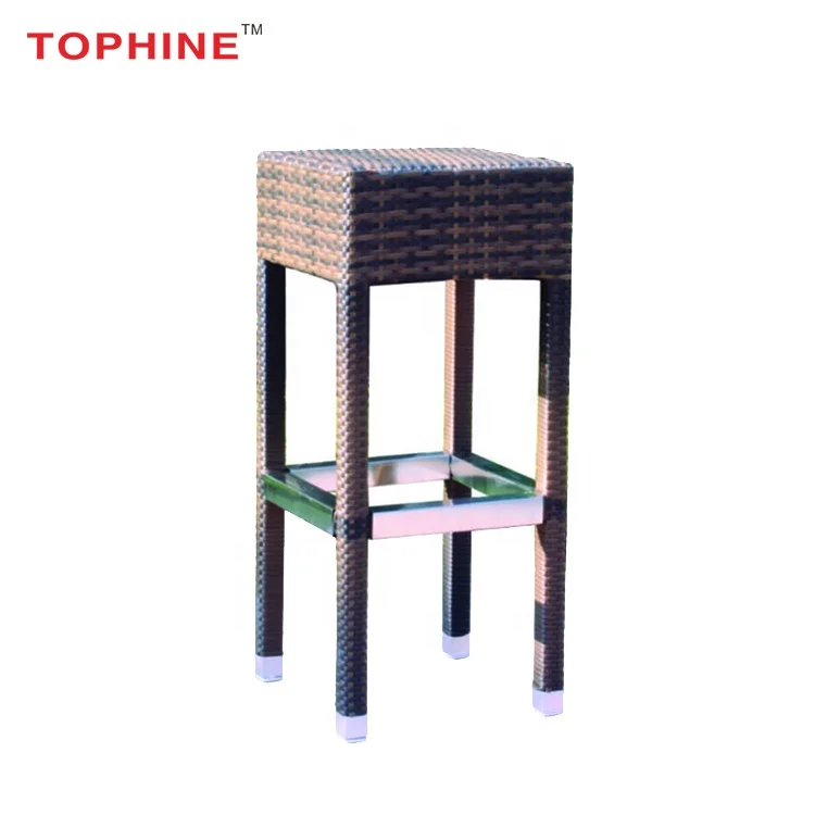 
Commercial Contract Outdoor Rattan Furniture Wicker Patio Bar High Stools 