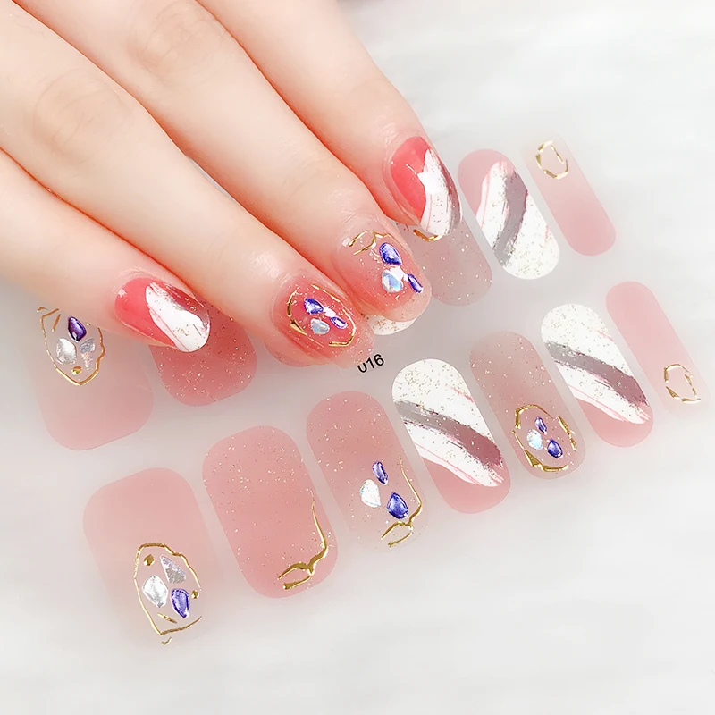 

Custom Beauty Sticker Mix Flower Design Solid Color Glitter Design Eco-Friendly Nail Art Wraps, Customers' requirements