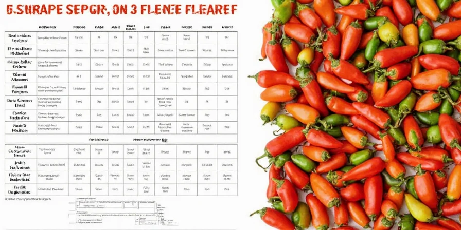 Side-by-side photos of various red chili peppers including Aleppo, Thai, and Serrano