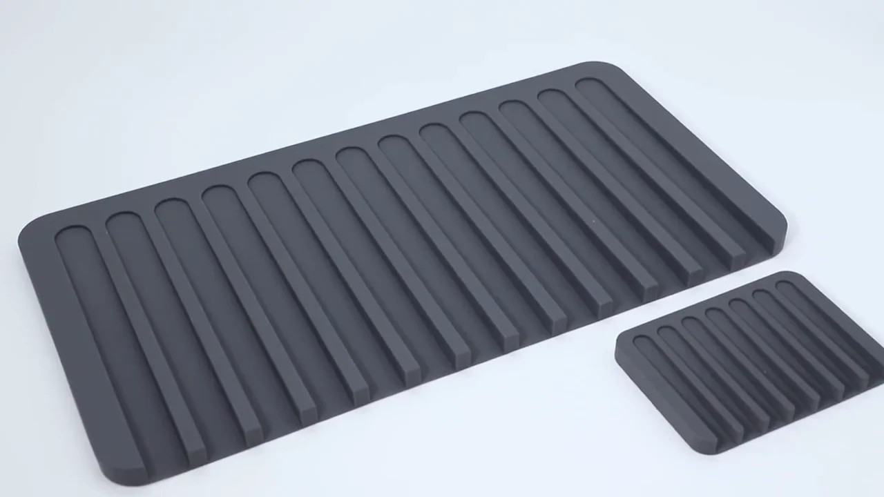 Silicone dish mat 66774. Коврик для посуды силиконовый сушки беж цвет.