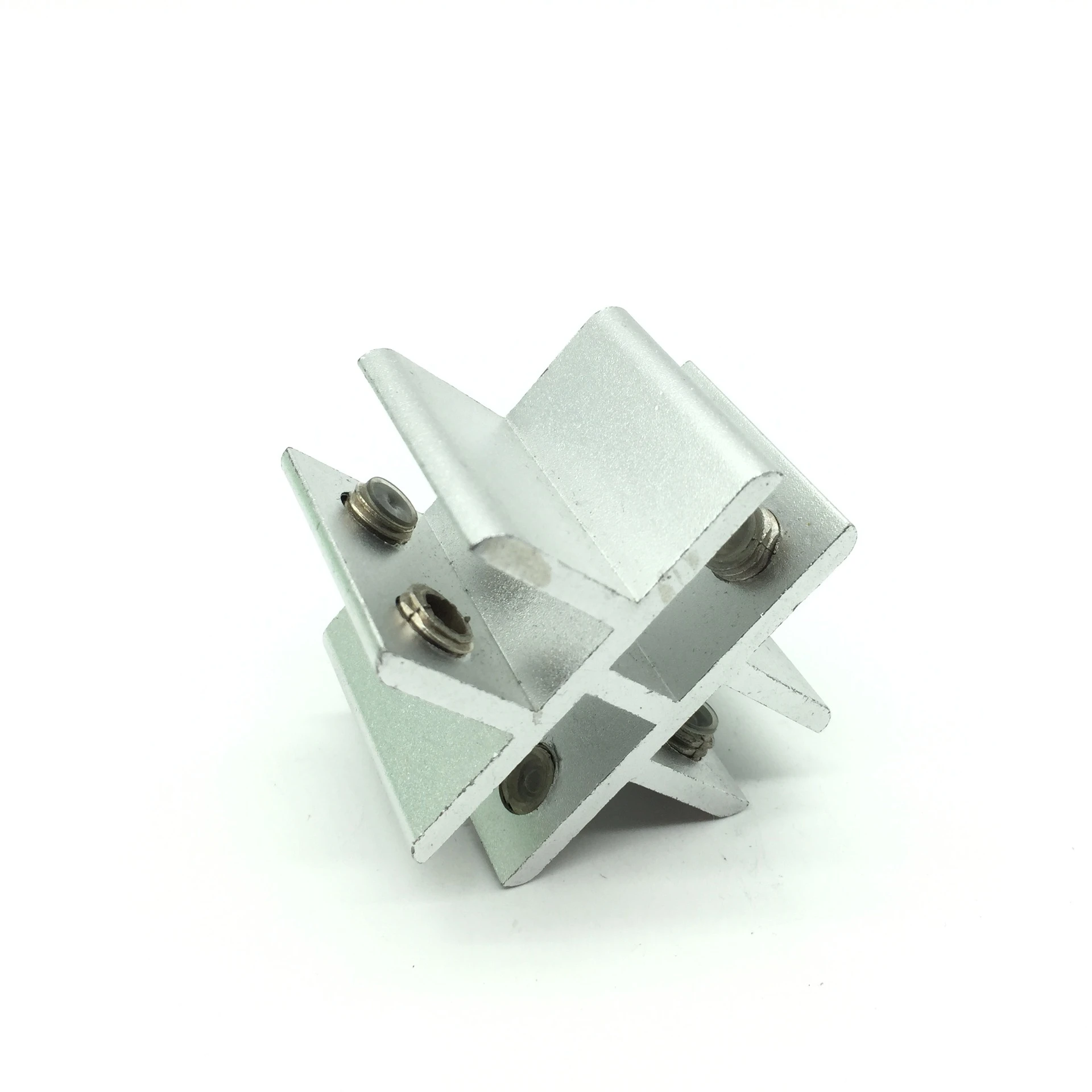 
Cross Aluminum Alloy Glass Clamp Exhibition Cabinet Fixed Clamp Glass Connector Laminate Bracket Magnet Thickening Solid 
