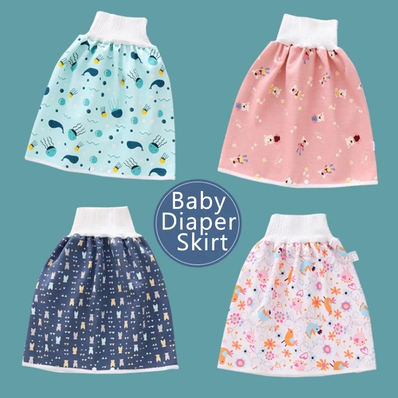 

Happyflute New Reusable Diaper Skirt Waterproof Cotton Padded Diaper Skirt Anti-Leakage Baby Diaper Pamper