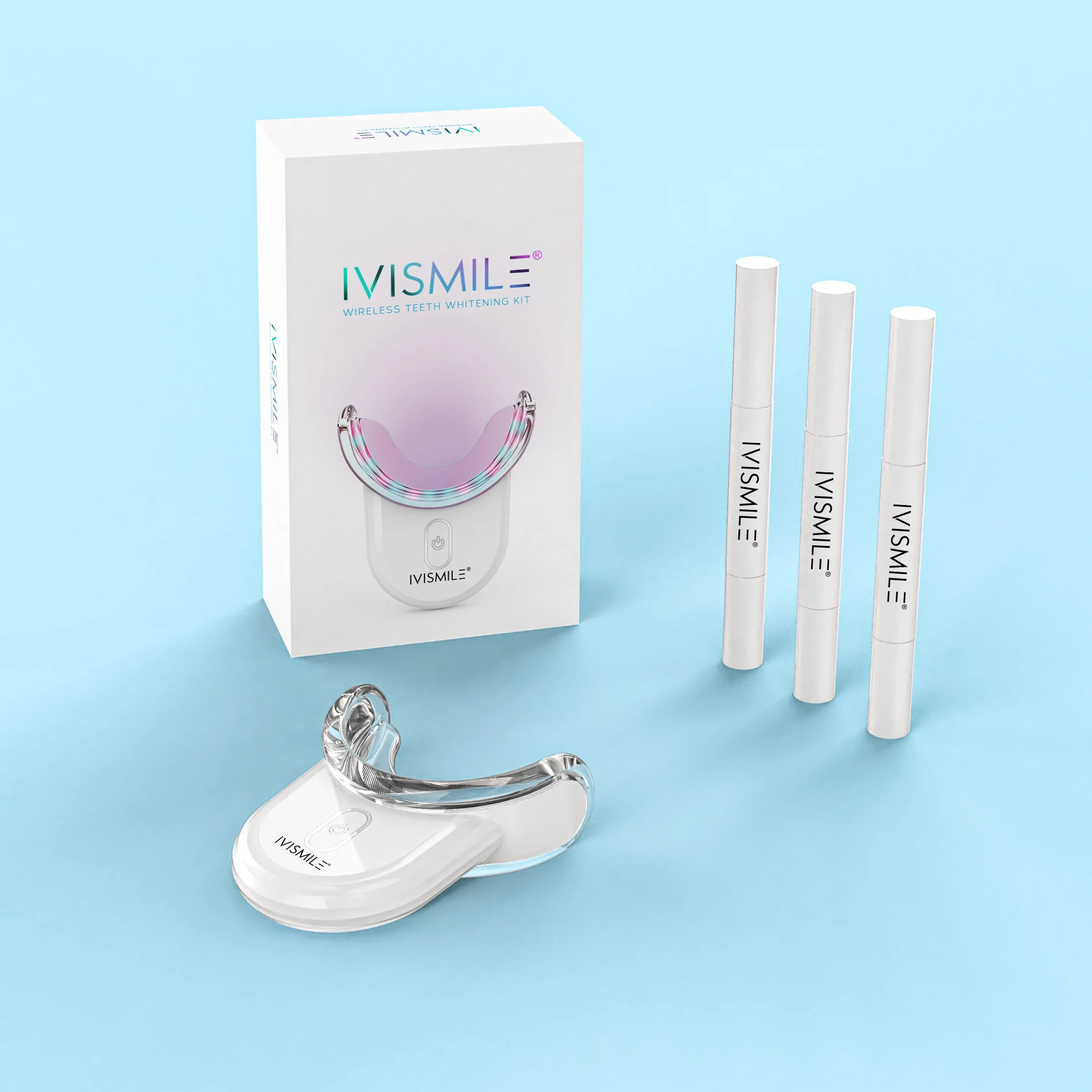 

IVISMILE BPA Free Silicon Mouth Tray Portable Home Use Cold Blue LED Teeth Whitening Set